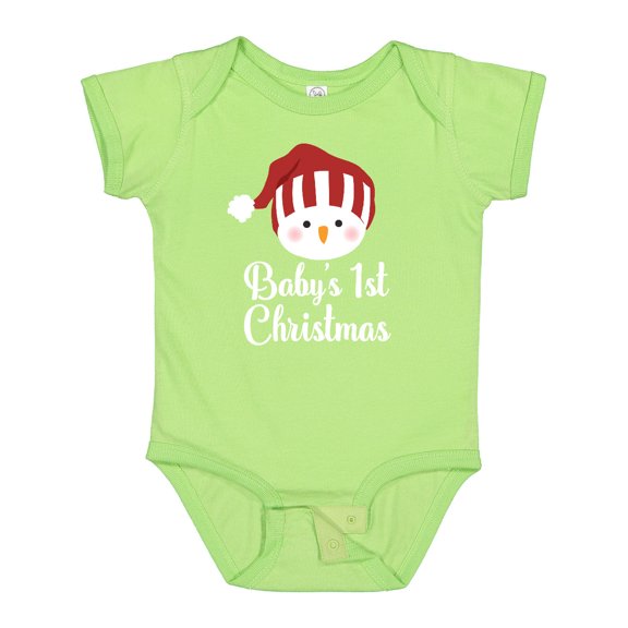 Inktastic Babys 1st Christmas Snowman Boys or Girls Baby Bodysuit