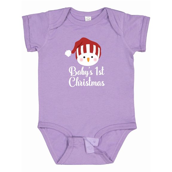 Inktastic Babys 1st Christmas Snowman Boys or Girls Baby Bodysuit