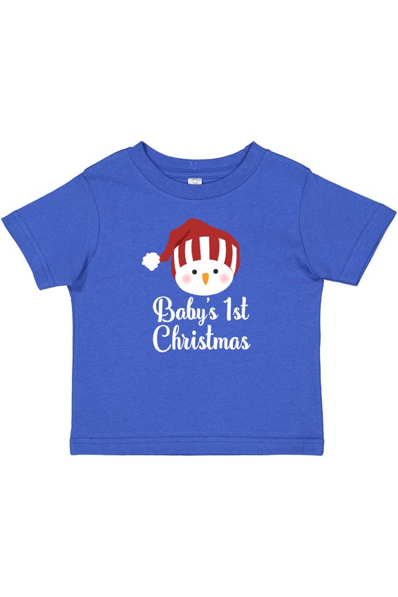 Babys 1st Christmas Snowman Boys or Girls Baby T-Shirt