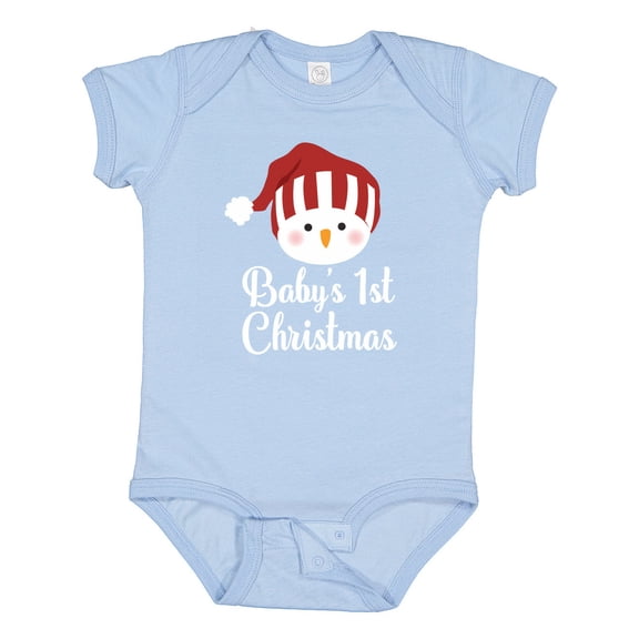 Inktastic Babys 1st Christmas Snowman Boys or Girls Baby Bodysuit
