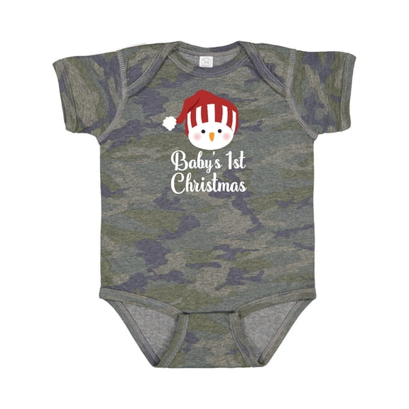 Inktastic Babys 1st Christmas Snowman Boys or Girls Baby Bodysuit