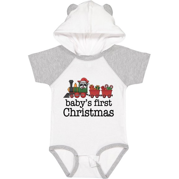Inktastic Babys 1st Christmas Train Boys or Girls Baby Bodysuit