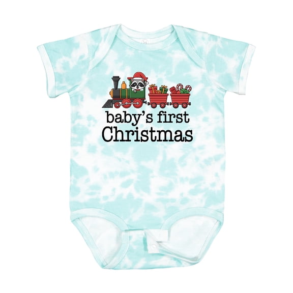 Inktastic Babys 1st Christmas Train Boys or Girls Baby Bodysuit