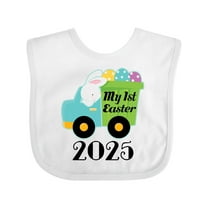 Inktastic Babys 1st Easter 2025 Truck Boys Baby Bib