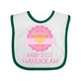 thumbnail image 1 of Inktastic Babys 1st Hanukkah Girls Baby Bib, 1 of 4