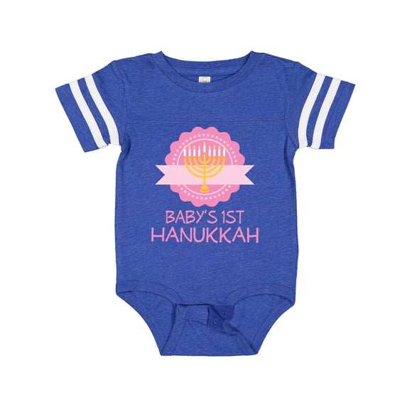 Inktastic Babys 1st Hanukkah Girls Baby Bodysuit