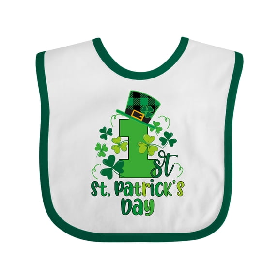 Inktastic Babys 1st St Patricks Day Irish Shamrock Boys or Girls Baby Bib