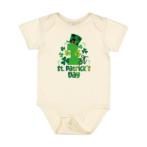 Inktastic Babys 1st St Patricks Day Irish Shamrock Boys or Girls Baby Bodysuit