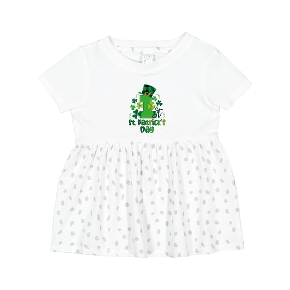 Inktastic Babys 1st St Patricks Day Irish Shamrock Girls Baby Dress
