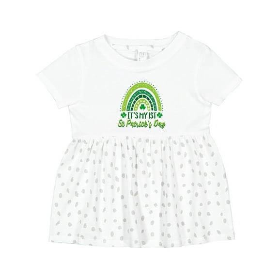 Inktastic Babys 1st St Patricks Day Rainbow Girls Baby Dress