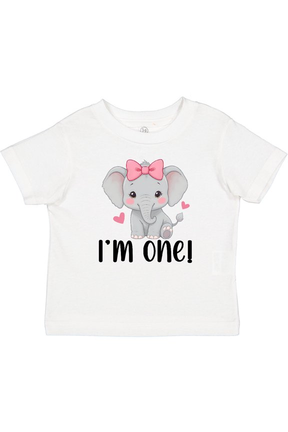 Babys First Birthday Elephant Girls Baby T-Shirt
