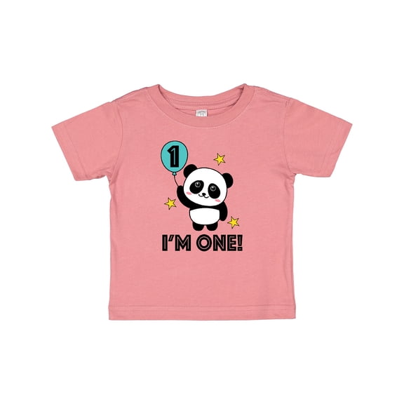 Inktastic Babys First Birthday Panda with Balloon Boys or Girls Baby T-Shirt