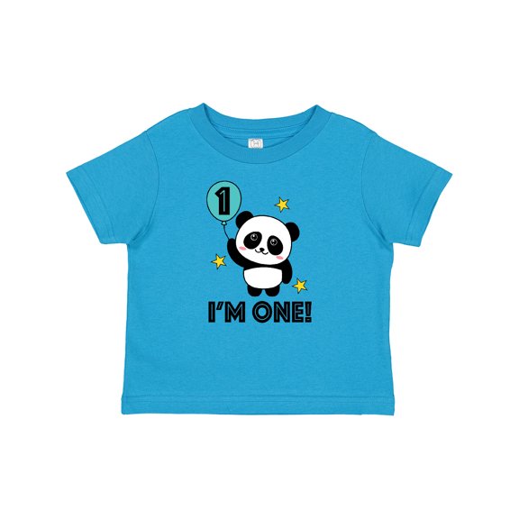 Inktastic Babys First Birthday Panda with Balloon Boys or Girls Baby T-Shirt