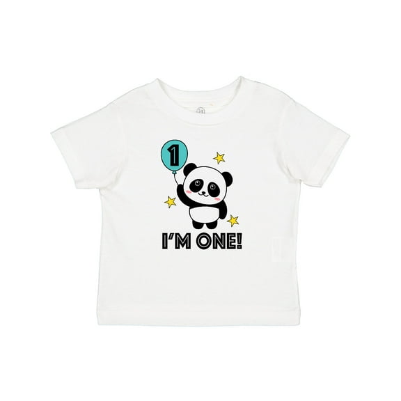 Inktastic Babys First Birthday Panda with Balloon Boys or Girls Baby T-Shirt