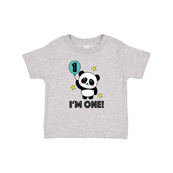 Inktastic Babys First Birthday Panda with Balloon Boys or Girls Baby T-Shirt
