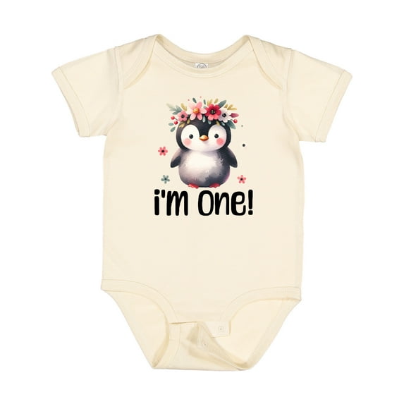Inktastic Babys First Birthday Penguin 1 Year Old Girl Girls Baby Bodysuit