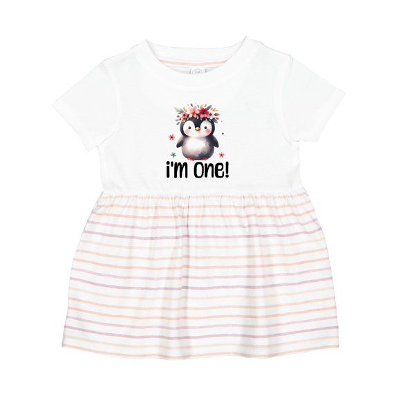 Inktastic Babys First Birthday Penguin 1 Year Old Girl Girls Baby Dress