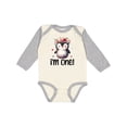 thumbnail image 1 of Inktastic Babys First Birthday Penguin 1 Year Old Girl Girls Long Sleeve Baby Bodysuit, 1 of 5