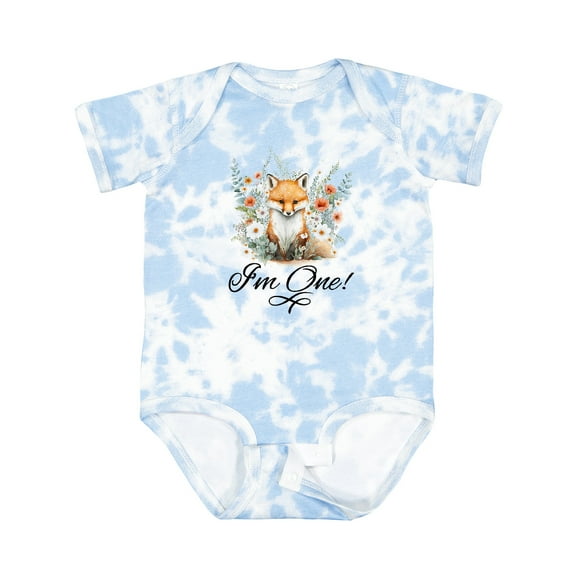 Inktastic Babys First Birthday Woodland Fox 1 Year Old Girls Baby Bodysuit