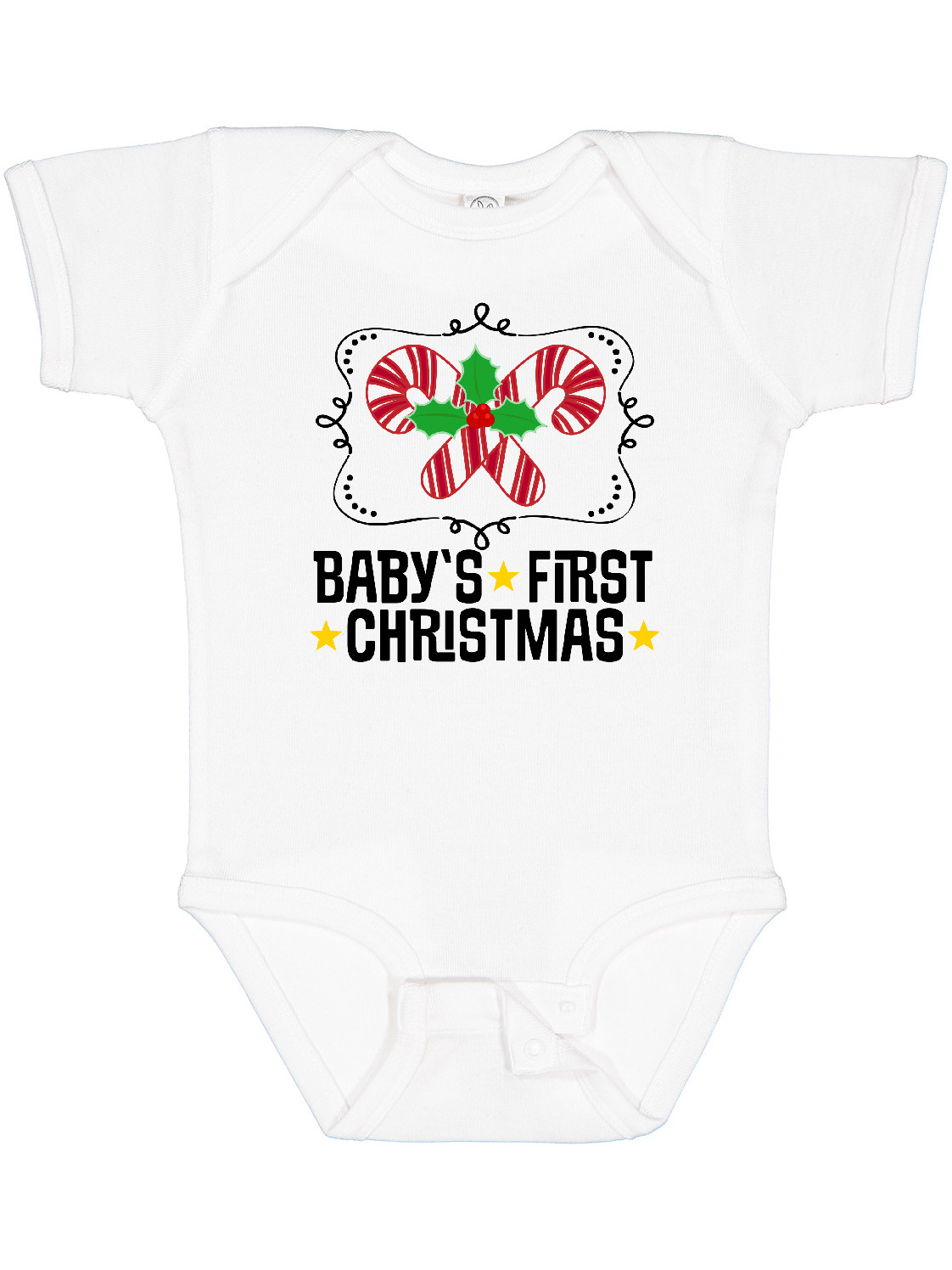 Inktastic Babys First Christmas Candy Cane Boys or Girls Baby Bodysuit