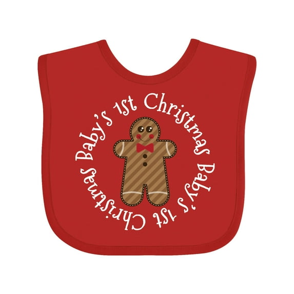 Inktastic Babys First Christmas Gingerbread Cookie Boys or Girls Baby Bib