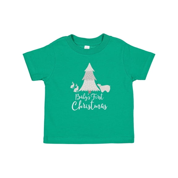Inktastic Babys First Christmas Scandinavian Tree Boys or Girls Baby T-Shirt