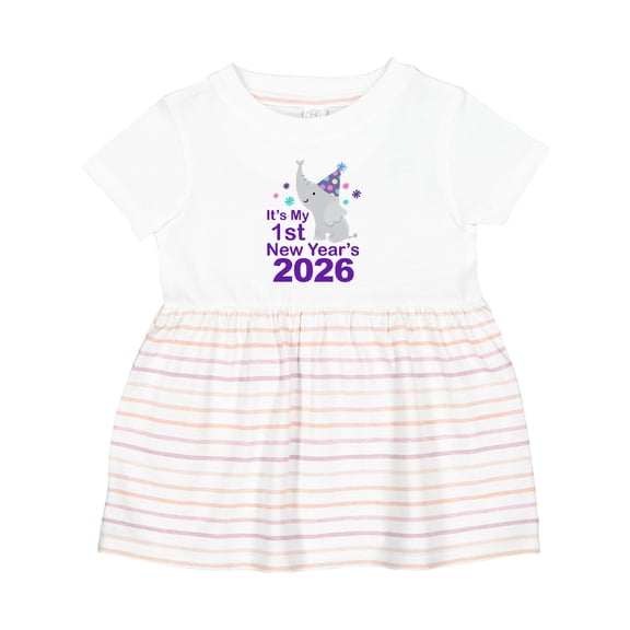 Inktastic Babys First New Years 2026 Girls Baby Dress