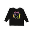 thumbnail image 1 of Inktastic Back To School Miss Talks a Lot Girls Long Sleeve Toddler T-Shirt, 1 of 5