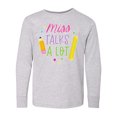 thumbnail image 1 of Inktastic Back to School Miss Talks a Lot Long Sleeve Youth T-Shirt, 1 of 5
