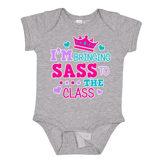 Inktastic Back to School I'm Bringing Sass To The Class with Crown Girls Baby Bodysuit