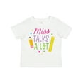 thumbnail image 1 of Inktastic Back to School Miss Talks a Lot Girls Toddler T-Shirt, 1 of 5