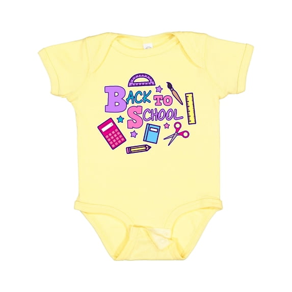Inktastic Back to School with School Supplies Girls Baby Bodysuit