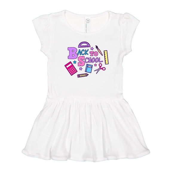 Inktastic Back to School with School Supplies Girls Toddler Dress