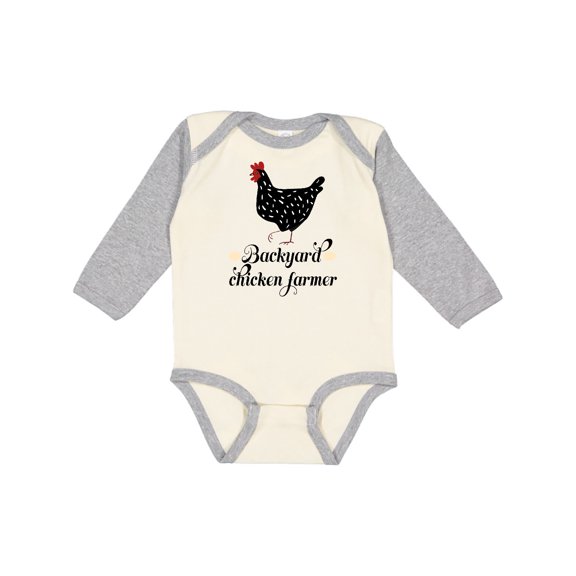 Inktastic Backyard Chicken Farmer Ancona Hen Girls Long Sleeve Baby Bodysuit