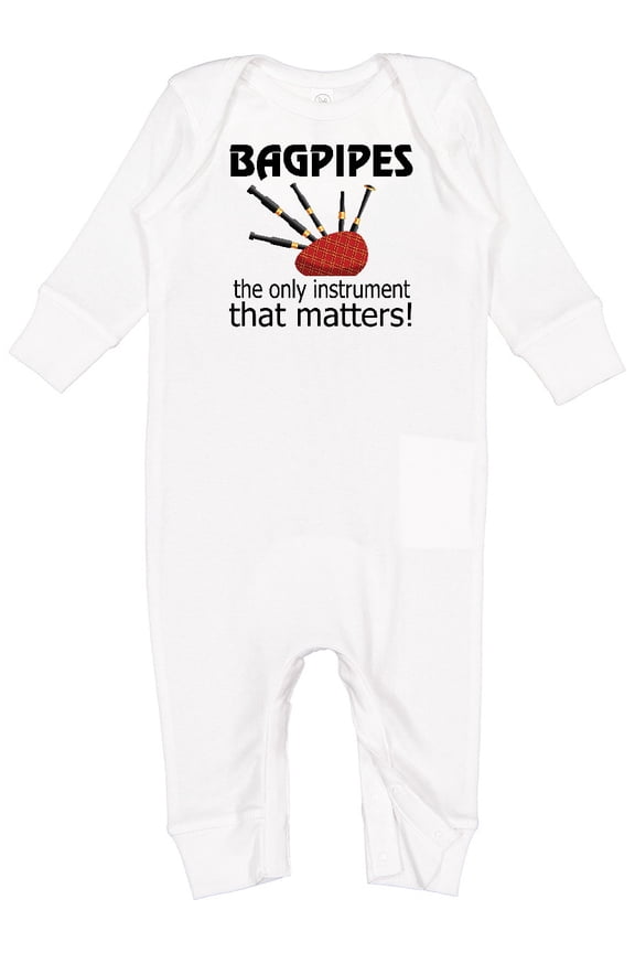 Bagpipe Player Funny Music Joke Baby Romper Coveralls