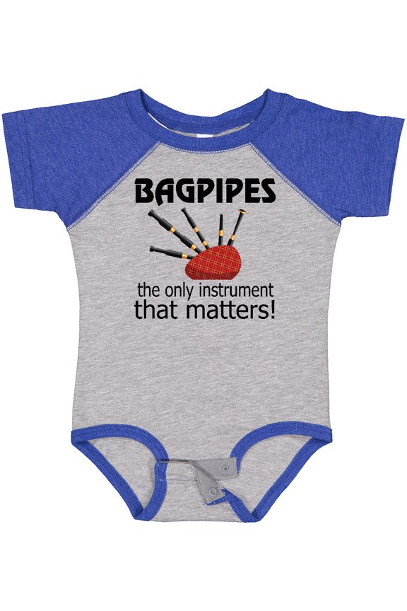 Bagpipe Player Funny Music Joke Boys or Girls Baby Bodysuit