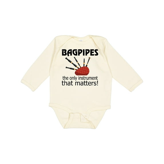 Inktastic Bagpipe Player Funny Music Joke Boys or Girls Long Sleeve Baby Bodysuit