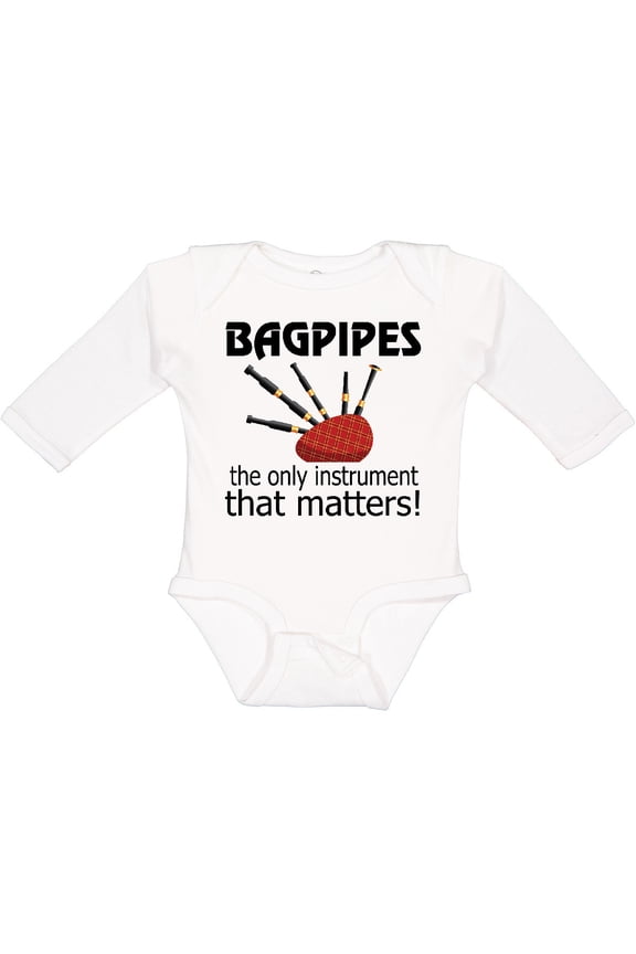 Bagpipe Player Funny Music Joke Boys or Girls Long Sleeve Baby Bodysuit