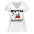 thumbnail image 1 of Inktastic Bagpipe Player Funny Music Joke Women's Plus Size V-Neck T-Shirt, 1 of 5