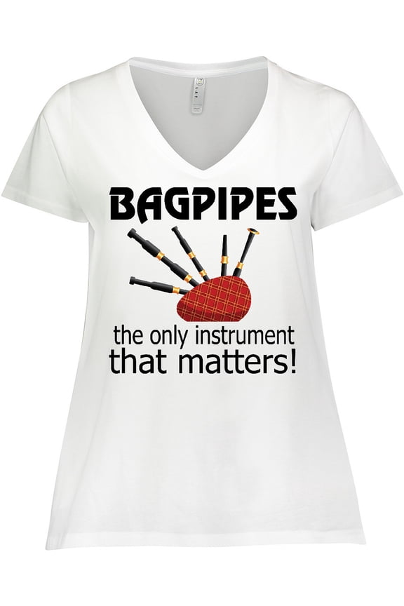 Bagpipe Player Funny Music Joke Women's Plus Size V-Neck T-Shirt