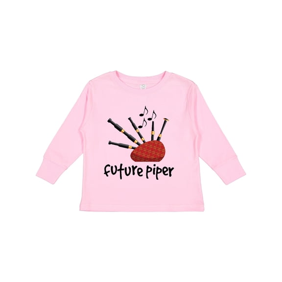 Inktastic Bagpiper Kids Future Piper Boys or Girls Long Sleeve Toddler T-Shirt