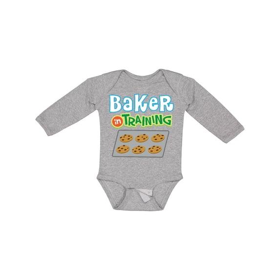 Inktastic Baker in Training Baking Boys or Girls Long Sleeve Baby Bodysuit