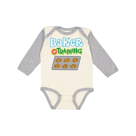 Inktastic Baker in Training Baking Boys or Girls Long Sleeve Baby Bodysuit