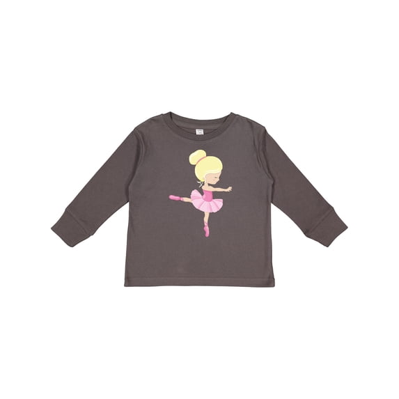 Inktastic Ballerina, Ballet Girl, Ballet Dance, Blonde Hair Girls Long Sleeve Toddler T-Shirt