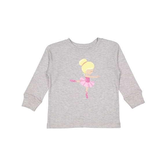 Inktastic Ballerina, Ballet Girl, Ballet Dance, Blonde Hair Girls Long Sleeve Toddler T-Shirt