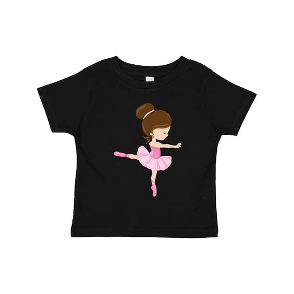 Inktastic Ballerina, Ballet Girl, Ballet Dance, Brown Hair Girls Toddler T-Shirt