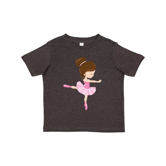 Inktastic Ballerina, Ballet Girl, Ballet Dance, Brown Hair Girls Toddler T-Shirt
