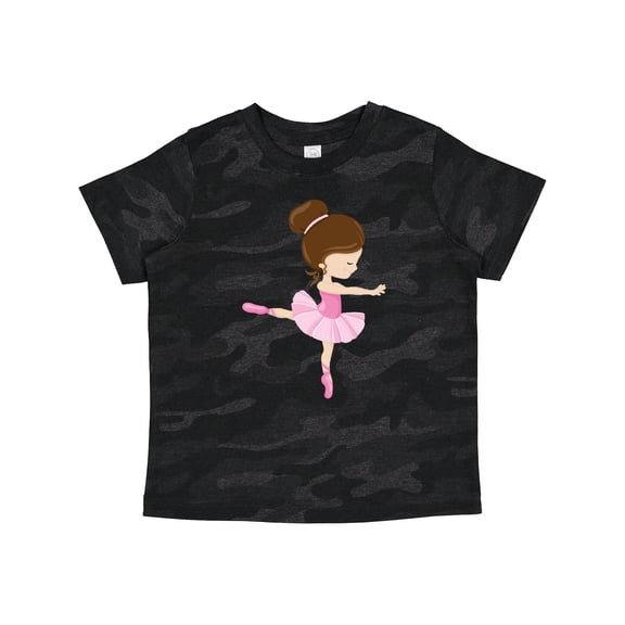 Inktastic Ballerina, Ballet Girl, Ballet Dance, Brown Hair Girls Toddler T-Shirt
