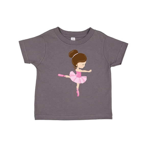 Inktastic Ballerina, Ballet Girl, Ballet Dance, Brown Hair Girls Toddler T-Shirt