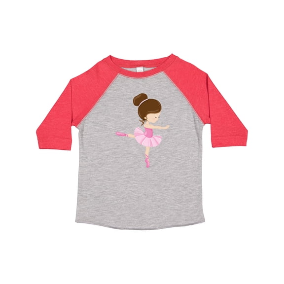 Inktastic Ballerina, Ballet Girl, Ballet Dance, Brown Hair Girls Toddler T-Shirt